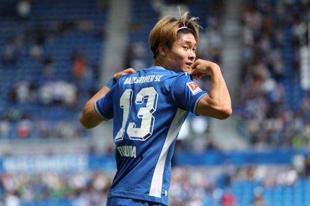 Shio Fukuda (Karlsruher SC) Torjubel, jubelt nach seinem Treffer zum 1:0 waehrend des Spiels der 2. Bundesliga zwischen Karlsruher SC und VfL Wolfsburg, BBBank Wildpark am 29. August 2026 in Karlsruhe, Deutschland. (Foto von Oliver Kaelke DeFodi Images) +++ Shio Fukuda (Karlsruher SC) celebrates after scoring his team s first goal during the 2nd Bundesliga match between Karlsruher SC and VfL Wolfsburg at BBBank Wildpark on August 29, 2026 in Karlsruhe, Germany. (Photo by Oliver Kaelke DeFodi Images) DFB DFL REGULATIONS PROHIBIT ANY USE OF PHOTOGRAPHS AS IMAGE SEQUENCES AND OR QUASI-VIDEO. (Photo by Oliver Kaelke DeFodi Images) - *** Shio Fukuda of Karlsruher SC celebrates after scoring his team s first goal, making the score 1–0, during the 2. Bundesliga match between Karlsruher SC and VfL Wolfsburg, BBBank Wildpark on August 29, 2026, in Karlsruhe, Germany. Photo by Oliver Kaelke, DeFodi Images. Shio Fukuda of Karlsruher SC celebrates after scoring his team’s first goal during the 2nd Bundesliga match between Karlsruher SC and VfL Wolfsburg at BBBank Wildpark on August 29, 2026 in Karlsruhe, Germany. Photo by Oliver Kaelke, DeFodi Images. DFB and DFL regulations prohibit any use of photographs as image sequences and or quasi-video. Photo by Oliver Kaelke, DeFodi Images.