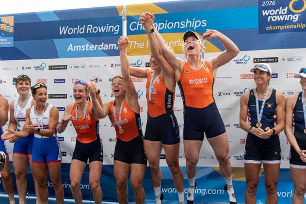 Amsterdam The Netherlands 29th August 2026 2026 World Rowing Championships on the Bosbaan in Amsterdam Women s Quadruple Sculls Final A (Final) B Marieke Keijser 2 Lisa Bruijnincx 3 Margot Leeuwenburgh S Tessa Dullemans (NED) win gold