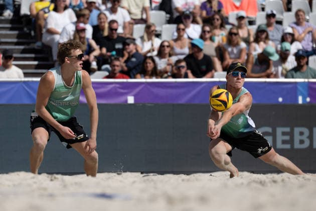 RECORD DATE NOT STATED German Beach Championship - Deutsche Beachvolleyball Meisterschaft Dortmund, Germany 29.08.2026 DORTMUND, GERMANY - AUGUST 29: Colin Paszkiewicz (Player 1, Hauptstadtbeacher), Charlie Peters (Player 2, Hauptstadt Beacher e.V.) during the German Beach Championship - Deutsche Beachvolleyball Meisterschaft at Dortmund on August 29, 2026 in Dortmund, Germany. Copyright: xBEAUTIFULxSPORTS PeterxWeberx