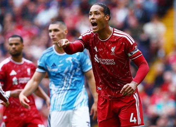Virgil van Dijk of Liverpool Liverpool v Nottingham Forest, Premier League Football, Football, Anfield, Liverpool, UK - 29 Aug 2026Liverpool Anfield United Kingdom EDITORIAL USE ONLY No use with unauthorised audio, video, data, fixture lists, club league logos or live services. Online in-match use limited to 120 images, no video emulation. No use in betting, games or single club league player publications. Copyright: xMattxWest Shutterstockx 17118964q