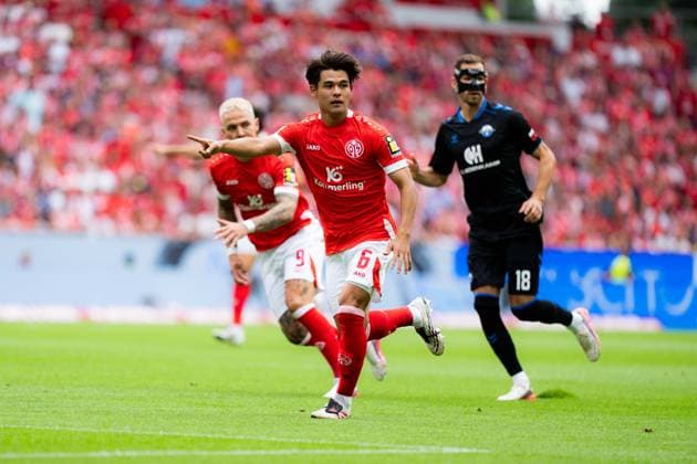 1. FSV Mainz 05 v SC Paderborn 07 - Bundesliga Kaishu Sano of 1. FSV Mainz 05 in action during the Bundesliga match between 1. FSV Mainz 05 and SC Paderborn 07 at MEWA Arena on August 29, 2026 in Mainz, Germany. Mainz MEWA Arena Rhineland-Palatinate Germany Copyright: xTaiseixIwamotox