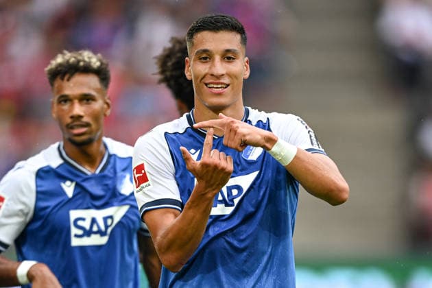 Adam Daghim (Hoffenheim 14) jubelt nach dem Tor zum 0:1 Gestik Geste gestikuliert 29.08.2026 ¢ Fussball ¢ 1. FC Koeln vs TSG Hoffenheim, Rheinenergiestadion, Koeln, DFB DFL REGULATIONS PROHIBIT ANY USE OF PHOTOGRAPHS AS IMAGE SEQUENCES AND OR QUASI-VIDEO NRW Germany *** Adam Daghim of Hoffenheim 14 celebrates after scoring the 0-1 goal; gesturing; August 29, 2026 ¢ Soccer ¢ 1. FC Köln vs. TSG Hoffenheim, Rheinenergiestadion, Cologne, DFB and DFL regulations prohibit any use of photographs as image sequences and or quasi-video. NRW, Germany Copyright: xpepphotox xHorstxMauelshagenx pep00321, pep_20260829_hm