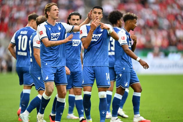 Adam Daghim (Hoffenheim 14) jubelt nach dem Tor zum 0:1 Gestik Geste gestikuliert 29.08.2026 ¢ Fussball ¢ 1. FC Koeln vs TSG Hoffenheim, Rheinenergiestadion, Koeln, DFB DFL REGULATIONS PROHIBIT ANY USE OF PHOTOGRAPHS AS IMAGE SEQUENCES AND OR QUASI-VIDEO NRW Germany *** Adam Daghim of Hoffenheim 14 celebrates after scoring the 0-1 goal; gesturing, August 29, 2026 ¢ Soccer ¢ 1. FC Köln vs. TSG Hoffenheim, RheinEnergieStadion, Cologne, DFB and DFL regulations prohibit any use of photographs as image sequences and or quasi-video. NRW, Germany Copyright: xpepphotox xHorstxMauelshagenx pep00321, pep_20260829_hm