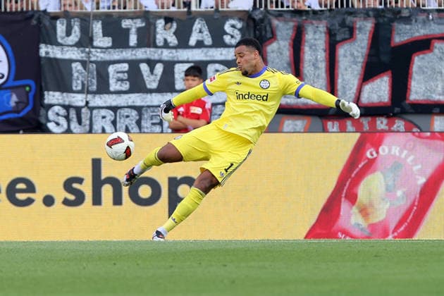 29.08.2026, xtgx, Fussball 1.Bundesliga, Union Berlin - Eintracht Frankfurt v.l. Noah Atubolu (Eintracht Frankfurt) Berlin *** August 29, 2026, xtgx, Soccer, Bundesliga 1, Union Berlin vs. Eintracht Frankfurt, Noah Atubolu, Eintracht Frankfurt, Berlin