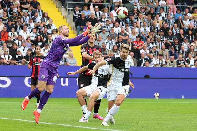 29.08.2026, xrekx, Fussball 1.Bundesliga, SV Elversberg - Bayer 04 Leverkusen v.l. Nicolas Kristof (SV 07 Elversberg) (DFL DFB REGULATIONS PROHIBIT ANY USE OF PHOTOGRAPHS as IMAGE SEQUENCES and or QUASI-VIDEO) Elversberg *** August 29, 2026, xrekx, Soccer, Bundesliga 1, SV Elversberg vs. Bayer 04 Leverkusen, Nicolas Kristof, SV 07 Elversberg. DFL and DFB regulations prohibit any use of photographs as image sequences and or quasi-video. Elversberg