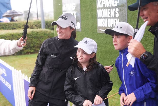 2026 KPMG Women s Irish Open, The K Club, Kildare 29 8 2026 Leona Maguire of Ireland with supporters after completing her round Leona Maguire with supporters after completing her round 29 8 2026  Copyright: xx RDR_2813A