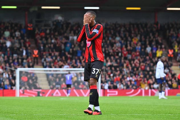 Bournemouth v Everton, Premier League Rayan (37) of AFC Bournemouth reacts after his shot at goal goes over the bar during the Premier League match between Bournemouth and Everton at the Vitality Stadium, Bournemouth, UK on 29 August 2026. Bournemouth Vitality Stadium Dorset UK Editorial use only DataCo restrictions apply See www.football-dataco.com , Copyright: xGrahamxHuntx PSI-24762-0047