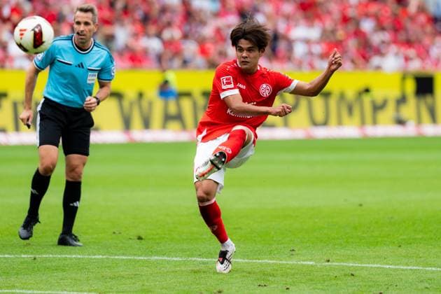 1. FSV Mainz 05 v SC Paderborn 07 - Bundesliga Kaishu Sano of 1. FSV Mainz 05 in action during the Bundesliga match between 1. FSV Mainz 05 and SC Paderborn 07 at MEWA Arena on August 29, 2026 in Mainz, Germany. Mainz MEWA Arena Rhineland-Palatinate Germany Copyright: xTaiseixIwamotox