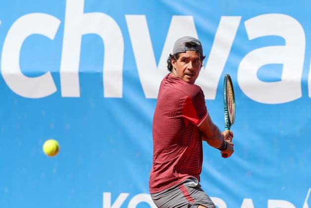 Im Bild: Facundo Mena (ARG), Facundo Mena (ARG) vs. Cezar Cretu (ROU), ATP, Tennis Herren Challenger Schwaben Open, Herren, Tennis, Finale, Einzel, 29.08.2026 Augsburg Bayern Deutschland