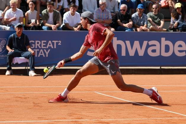 Im Bild: Facundo Mena (ARG), Facundo Mena (ARG) vs. Cezar Cretu (ROU), ATP, Tennis Herren Challenger Schwaben Open, Herren, Tennis, Finale, Einzel, 29.08.2026 Augsburg Bayern Deutschland
