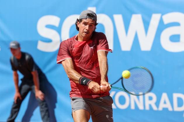 Im Bild: Facundo Mena (ARG), Facundo Mena (ARG) vs. Cezar Cretu (ROU), ATP, Tennis Herren Challenger Schwaben Open, Herren, Tennis, Finale, Einzel, 29.08.2026 Augsburg Bayern Deutschland