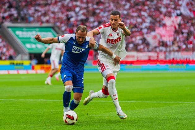 Vladimir Coufal (TSG Hoffenheim, 22) im Zweikampf mit Said El Mala (1.FC Koeln, 10) 1.FC Köln vs. TSG Hoffenheim, Fussball, Bundesliga, 1.Spieltag, Saison 2026 27, 29.08.2026, DFL REGULATIONS PROHIBIT ANY USE OF PHOTOGRAPHS AS IMAGE SEQUENCES AND OR QUASI-VIDEO, 1.FC Köln vs. TSG Hoffenheim, Fussball, Bundesliga, 1.Spieltag, Saison 2026 27, 29.08.2026 Köln *** Vladimir Coufal (TSG Hoffenheim), No. 22, in a tackle with Said El Mala (1. FC Köln), No. 10; 1. FC Köln vs. TSG Hoffenheim, Soccer, Bundesliga, Matchday 1, 2026–27 season, August 29, 2026, DFL regulations prohibit any use of photographs as image sequences and or quasi-video. 1. FC Köln vs. TSG Hoffenheim, Soccer, Bundesliga, Matchday 1, 2026–27 season, August 29, 2026, Cologne Copyright: xEibner-Pressefoto LukasxBaldygax EP_LBA