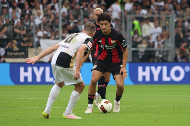 29.08.2026, Fussball, Herren, 1. Bundesliga, Saison 2026 2027, SV 07 Elversberg - Bayer 04 Leverkusen, Lukasz Poreba (SV 07 Elversberg), Ibrahim Maza (Bayer 04 Leverkusen) Elversberg Ursapharm-Arena an der Kaiserlinde Saarland Deutschland (DEU) *** August 29, 2026, Soccer, Men s, Bundesliga 1, 2026–2027 Season, SV 07 Elversberg vs. Bayer 04 Leverkusen, Lukasz Poreba (SV 07 Elversberg), Ibrahim Maza (Bayer 04 Leverkusen), Ursapharm Arena an der Kaiserlinde, Saarland, Germany (DEU) Copyright: xSebastianxBachx