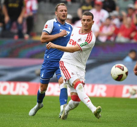 29.08.2026, xophax, Fussball 1.Bundesliga, 1.FC Koeln 1.FC Köln gegen TSG Hoffenheim. Said El Mala , rechts ( 1.FC Köln ) erzielt hier das 1 zu 1 für den 1.FC Köln . Links Vladimir Coufal ( Hoffenheim ) Köln *** August 29, 2026, xophax, Soccer, Bundesliga 1, 1. FC Köln vs. TSG Hoffenheim. Said El Mala (right) scores the 1-1 equalizer for 1. FC Köln. On the left: Vladimir Coufal (Hoffenheim). Cologne