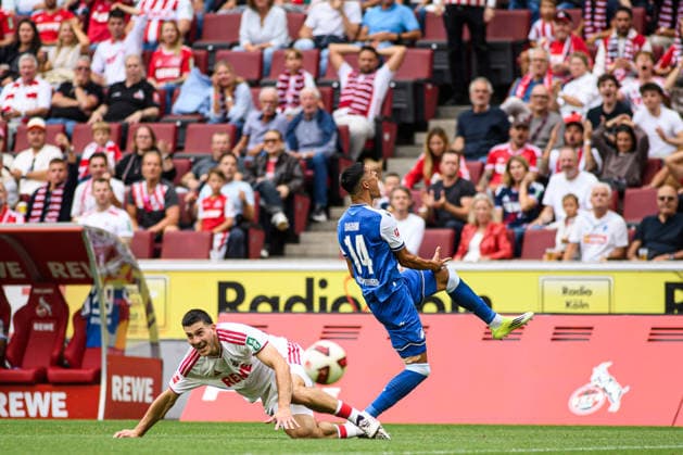 COLOGNE, GERMANY - 29 AUGUST, 2026: Luka Lochoshvili, Adam Daghim - 1. FC Koeln v TSG 1899 Hoffenheim - Bundesliga at RheinEnergieStadion.  Copyright: xVitaliixKliuievx
