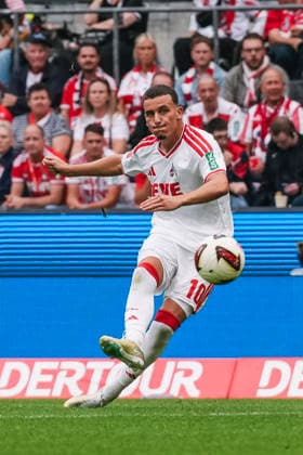 29.08.2026, xjmrgnx, Fussball 1.Bundesliga, 1.FC Koeln - TSG Hoffenheim v.l. Schussversuch von SaÃ¯d El Mala (10, Koeln) (DFL DFB REGULATIONS PROHIBIT ANY USE OF PHOTOGRAPHS as IMAGE SEQUENCES and or QUASI-VIDEO) Koeln *** August 29, 2026, xjmrgnx, Soccer, Bundesliga 1, 1 FC Cologne vs. TSG Hoffenheim, shot attempt by Saïd El Mala 10, Cologne. DFL and DFB regulations prohibit any use of photographs as image sequences and or quasi-video. Cologne