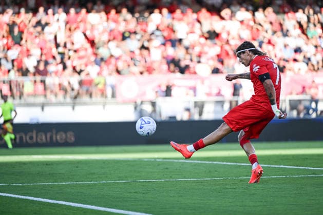 Monza s Ricardo Mangas in action during the Serie A soccer match between AC Monza and Udinese Calcio the Brianteo Stadium in Monza, north Italy - August 29, 2026. - Soccer.  Copyright: xTizianoxBellabio LaPressex