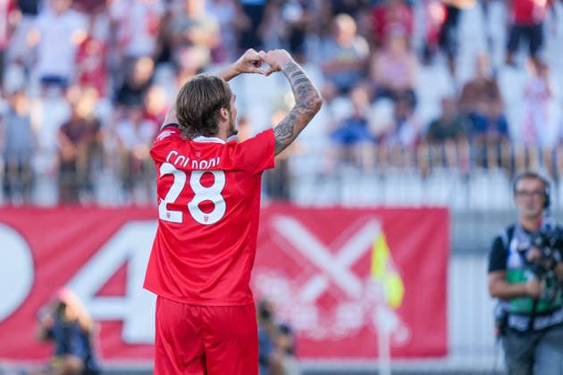 IPA87904994 - Andrea Colpani (AC Monza) celebrates his goal during the AC Monza vs. Udinese Calcio Italian Serie A soccer match in Monza, Italy, on August 29, 2026  Copyright: xLucaxRossini IPAxSportx xx 87904994