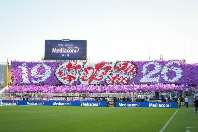 Fiorentina fans™ choreography during the Serie A soccer match between Fiorentina and Frosinone at the Artemio Franchi Stadium in Florence, north Italy - Saturday, August 29, 2026 -  Copyright: xMassimoxPaolone LaPressex