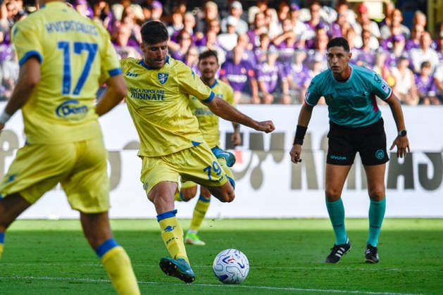 IPA87905697 - Gabriela Bracaglia (Frosinone) takes a shot on goal during the ACF Fiorentina vs. Frosinone Calcio Italian Serie A soccer match in Florence, Italy, on August 29, 2026  Copyright: xFabioxFagiolini IPAxSportx xx 87905697