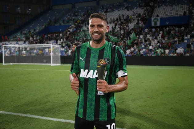 Sassuolo™s Domenico Berardi Panini player of the match during the Serie A soccer match between Sassuolo and Torino at the Mapei Stadium in Reggio Emilia, north east Italy - August 29, 2026. - Soccer  Copyright: xGiannixSantandreaLaPressex