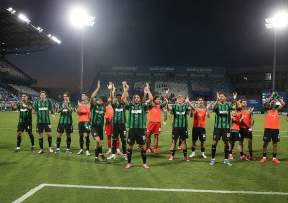 Sassuolo™s final exultation during the Serie A soccer match between Sassuolo and Torino at the Mapei Stadium in Reggio Emilia, north east Italy - August1 29, 2026. - Soccer  Copyright: xGiannixSantandreaLaPressex