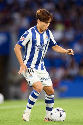 August 29, 2026, San Sebastian, Guipuzcoa, Spain: Takefusa Kubo of Real Sociedad in action during the LaLiga EA Sports match between Real Sociedad and RCD Espanyol at Anoeta on August 29, 2026, in San Sebastian, Spain. San Sebastian Spain - ZUMAa181 20260829_zaa_a181_135 Copyright: xRicardoxLarreinax