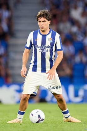August 29, 2026, San Sebastian, Guipuzcoa, Spain: Jon Aramburu of Real Sociedad in action during the LaLiga EA Sports match between Real Sociedad and RCD Espanyol at Anoeta on August 29, 2026, in San Sebastian, Spain. Real Sociedad V RCD Espanyol De Barcelona - La Liga EA Sports  - ZUMAa181 20260829_zaa_a181_138 Copyright: xRicardoxLarreinax