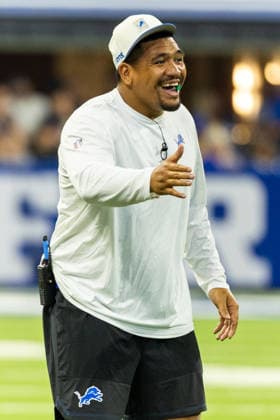 NFL, American Football Herren, USA 2026: Lions Vs Colts AUG 29 Aug 29, 2026; Indianapolis, Indiana, USA; Detroit Lions offensive lineman Penei Sewell (58) cheers for his teammates during NFL preseason game action against the Indianapolis Colts at Lucas Oil Stadium. Mandatory Credit: John Mersits-Cal Media (Credit Image: Â John Mersits Cal Sport Media) Indianapolis Indiana USA EDITORIAL USE ONLY Copyright: xx ZUMA-20260829_zma_c04_006.jpg JohnxMersitsx csmphotothree515232