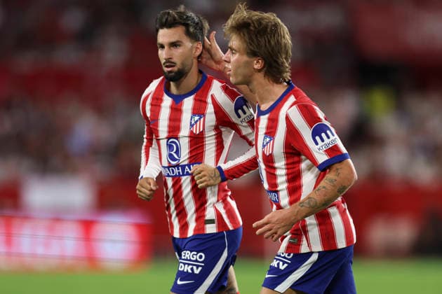 ESP: Sevilla FC - Atletico de Madrid. La Liga EA Sports. Matchday 3 Alex Baena of Atletico de Madrid celebrates after scoring the 0-3 during the La Liga EA Sports match between Sevilla FC and Atletico de Madrid played at Ramon Sanchez Pizjuan Stadium on August 29, 2026 in Sevilla, Spain. kpng Copyright: xAntonioxPozox xPRESSINPHOTOx AP_2627_SEV_ATM_035