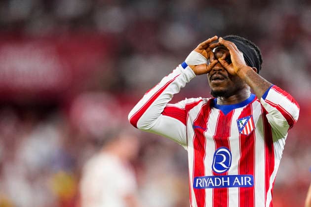 August 29, 2026, Sevilla, Sevilla, Spain: Ademola Lookman of Atletico de Madrid celebrates a goal during the Spanish league, LaLiga EA Sports, football match played between Sevilla FC and Atletico de Madrid at Ramon Sanchez-Pizjuan stadium on August 29, 2026, in Sevilla, Spain. Sevilla FC V Atletico De Madrid - LaLiga EA Sports  - ZUMAa181 20260829_zaa_a181_169 Copyright: xJoaquinxCorcherox