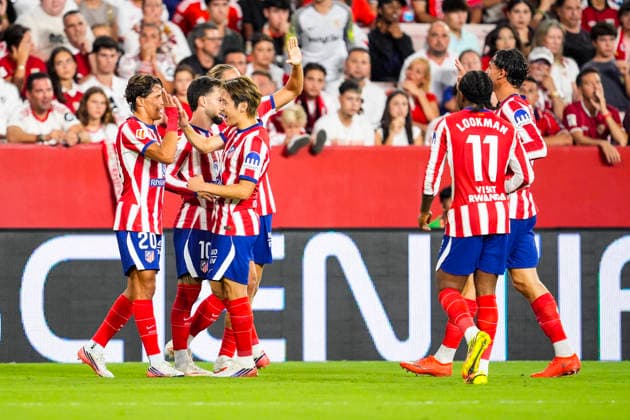 August 29, 2026, Sevilla, Sevilla, Spain: Alex Baena of Atletico de Madrid celebrates a goal during the Spanish league, LaLiga EA Sports, football match played between Sevilla FC and Atletico de Madrid at Ramon Sanchez-Pizjuan stadium on August 29, 2026, in Sevilla, Spain. Sevilla FC V Atletico De Madrid - LaLiga EA Sports  - ZUMAa181 20260829_zaa_a181_173 Copyright: xJoaquinxCorcherox