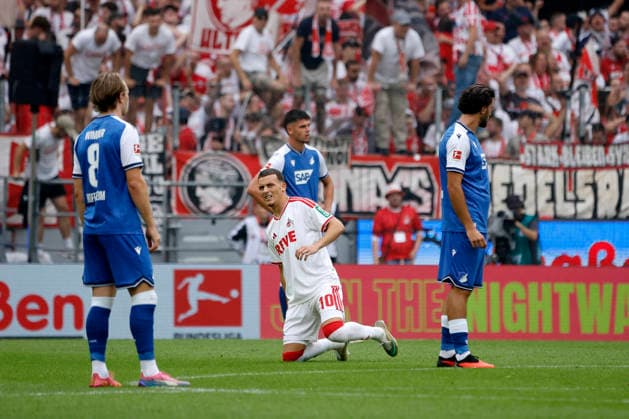 Köln, Deutschland, 1. Fussball Bundesliga Saison 2026 2027 1. Spieltag 1. FC Köln vs. TSG 1899 Hoffenheim 3-2 am 29. 08. 2026 in der Rhein Energie -Stadion in Köln Said EL MALA (FC) 2.v.li.- *** Cologne, Germany, 2026–2027 Bundesliga Season, Matchday 1: FC Köln vs. TSG 1899 Hoffenheim 3–2 on August 29, 2026, at the Rhein Energie Stadium in Cologne. Said EL MALA, FC 2 (left)