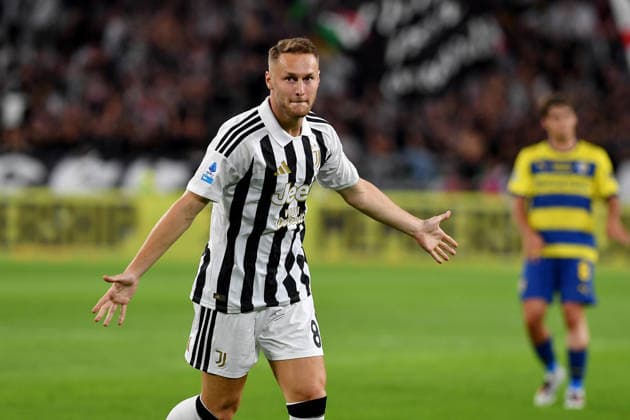 IPA87913626 - Teun Koopmeiners of Juventus FC celebrates after scoring a goal during a 2026–27 Serie A match between Juventus FC and Parma Calcio at Allianz Stadium on August 29, 2026, in Turin, Italy — photo by Giuliano Marchisciano  Copyright: xGiulianoxMarchisciano IPAxSportx xx 87913626