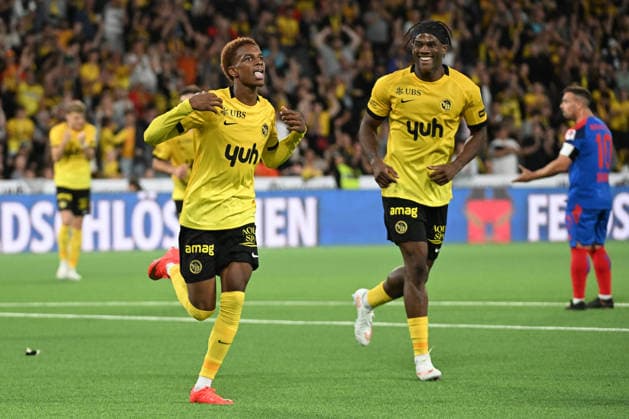 BERN, SWITZERLAND - AUGUST 29: Alvyn Sanches of Young Boys celebrates his goal to make it 3-2 during the Swiss Super League match between BSC Young Boys and FC Basel 1893 at Stadion Wankdorf on August 29, 2026 in Bern, Switzerland. Bern Stadion Wankdorf Bern Switzerland Copyright: xJustPictures.ch ManuelxWinterbergerx jp-en-EuSpIm-MWI_2862