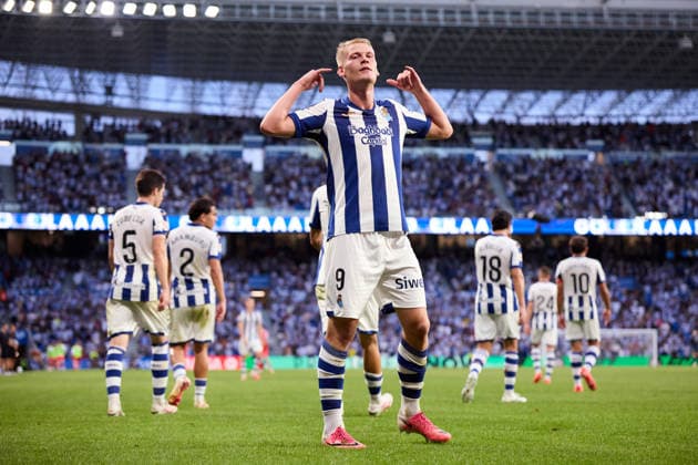 Real Sociedad v RCD Espanyol - LaLiga EA Sports Orri Oskarsson of Real Sociedad celebrates after scoring the team s second goal during the LaLiga EA Sports match between Real Sociedad and RCD Espanyol at Anoeta on August 29, 2026, in San Sebastian, Spain. San Sebastian Anoeta Basque Country Spain RL_RSOvRCDE_LALIGA_2K26_000104 Copyright: xRicardoxLarreinax