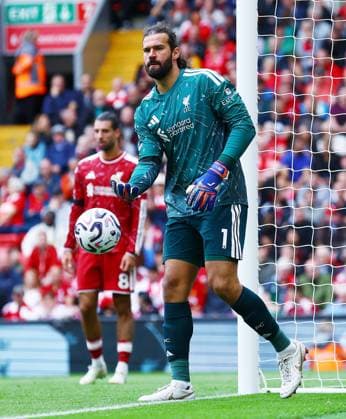 Liverpool goalkeeper Alisson Becker Liverpool v Nottingham Forest, Premier League Football, Football, Anfield, Liverpool, UK - 29 Aug 2026Liverpool Anfield United Kingdom EDITORIAL USE ONLY No use with unauthorised audio, video, data, fixture lists, club league logos or live services. Online in-match use limited to 120 images, no video emulation. No use in betting, games or single club league player publications.  Copyright: xMattxWest Shutterstockx 17118964bc