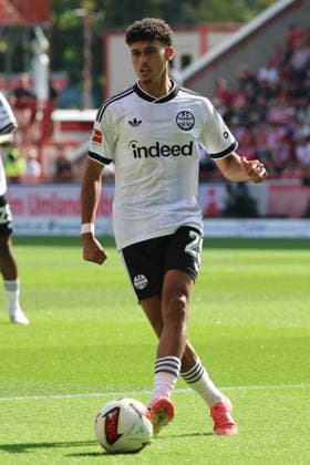 BERLIN, DEUTSCHLAND - AUGUST 29: Ayoube Amaimouni-Echghouyab (Eintracht Frankfurt, 29), controls the ball, during the match in the German Bundesliga: Union Berlin - Eintracht Frankfurt at Stadion An der Alten Foersterei on matchday 32 on August 29, 2026 in Berlin, Deutschland. DFB regulations prohibit any use of photographs as image sequences and or quasi video. Berlin Deutschland Copyright: xO.Frankex