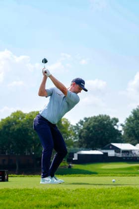 August 29, 2026, Atlanta, Georgia, USA: Justin Rose (England) hits his tee shot on the 9th hole, during the third round at East Lake Golf Club. PGA, Golf Herren Tour TOUR Championship  - ZUMAd212 20260829_zsp_d212_032 Copyright: xRichardxDolex