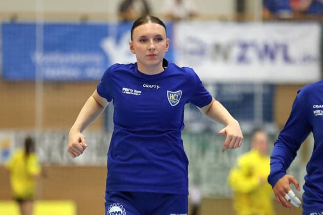 Handball, Alsco HBF1: HC Leipzig - Borussia Dortmund; 29.08.2026 Lisa Lammich (76, HC Leipzig). Alsco Handball Bundesliga Frauen HBF1, Saison 2026 2027, 1. Spieltag: HC Leipzig vs. Borussia Dortmund am 29.08.2026 im Sportcenter Markranstädt. Copyright: xBEAUTIFULxSPORTS JanxKaeferx
