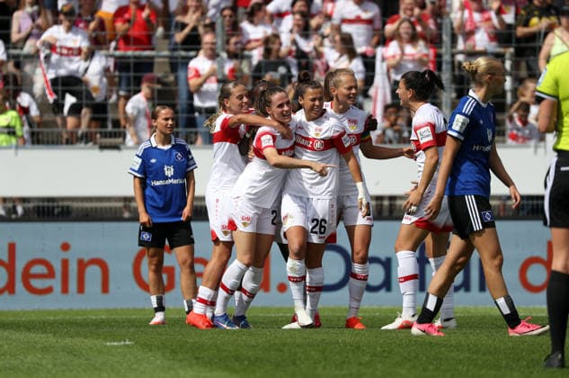 29.08.26 Frauen VfB Stuttgart - Hamburger SV Deutschland, Stuttgart, 29.08.2026, Fussball, Frauen, Bundesliga, Saison 2026 2027, VfB Stuttgart - Hamburger SV (2:1): Reena Wichmann (VfB Stuttgart); Jubel Tor 1:1 Wichmann. *** August 29, 2026 Women s VfB Stuttgart vs. Hamburger SV Germany, Stuttgart, August 29, 2026, Soccer, Women s, Bundesliga, 2026–2027 Season, VfB Stuttgart vs. Hamburger SV 2–1 Reena Wichmann (VfB Stuttgart) celebrates goal 1–1 Wichmann