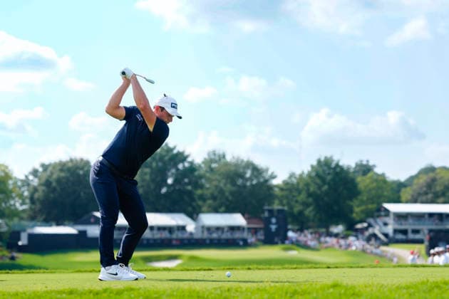 August 29, 2026, Atlanta, Georgia, USA: Viktor Hovland (Norway) hits his tee shot on the 9th hole, during the third round at East Lake Golf Club. Atlanta USA - ZUMAd212 20260829_zsp_d212_126 Copyright: xRichardxDolex