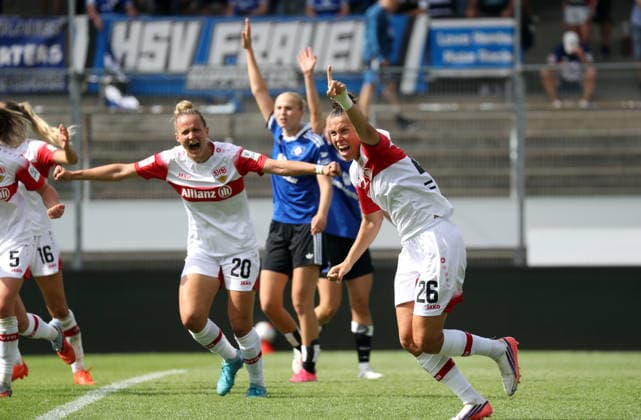 29.08.26 Frauen VfB Stuttgart - Hamburger SV Deutschland, Stuttgart, 29.08.2026, Fussball, Frauen, Bundesliga, Saison 2026 2027, VfB Stuttgart - Hamburger SV (2:1): Nicole Billa (VfB Stuttgart); Jubel Tor 2:1 Billa. *** August 29, 2026 Women s VfB Stuttgart vs. Hamburger SV Germany, Stuttgart, August 29, 2026, Soccer, Women s, Bundesliga, 2026–2027 Season, VfB Stuttgart vs. Hamburger SV 2–1 Nicole Billa (VfB Stuttgart) celebrates the goal: 2–1 Billa