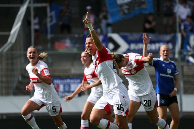 29.08.26 Frauen VfB Stuttgart - Hamburger SV Deutschland, Stuttgart, 29.08.2026, Fussball, Frauen, Bundesliga, Saison 2026 2027, VfB Stuttgart - Hamburger SV (2:1): Nicole Billa (VfB Stuttgart); Jubel Tor 2:1 Billa. *** August 29, 2026 Women s VfB Stuttgart vs. Hamburger SV Germany, Stuttgart, August 29, 2026, Soccer, Women s, Bundesliga, 2026–2027 Season, VfB Stuttgart vs. Hamburger SV 2–1 Nicole Billa (VfB Stuttgart) celebrates the 2–1 goal scored by Billa