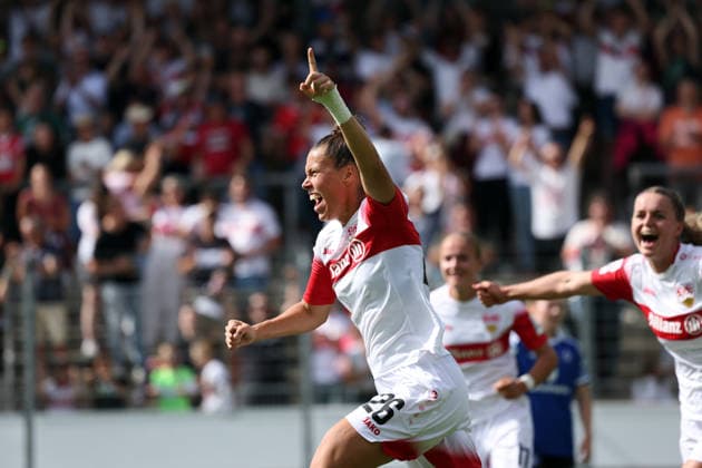 29.08.26 Frauen VfB Stuttgart - Hamburger SV Deutschland, Stuttgart, 29.08.2026, Fussball, Frauen, Bundesliga, Saison 2026 2027, VfB Stuttgart - Hamburger SV (2:1): Nicole Billa (VfB Stuttgart); Jubel Tor 2:1 Billa. *** August 29, 2026 Women s VfB Stuttgart vs. Hamburger SV Germany, Stuttgart, August 29, 2026, Soccer, Women s, Bundesliga, 2026–2027 Season, VfB Stuttgart vs. Hamburger SV 2–1 Nicole Billa (VfB Stuttgart) celebrates the goal: 2–1 Billa