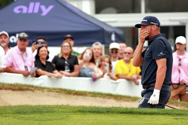 The Ally Challenge GRAND BLANC,MICHIGAN-AUGUST 29: Michael Block of California gestures as he follows his shot from the bunker at the 18th green during the second round of The Ally Challenge presented by McLaren at Warwick Hills Golf & Country Club, Grand Blanc, MI, USA Saturday, August 29, 2026. Grand Blanc Michigan United States  Copyright: xAmyxLemusx originalFilename:lemus-theallyc260829_npiSU.jpg