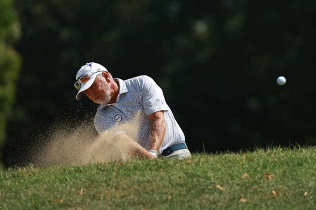 The Ally Challenge GRAND BLANC,MICHIGAN-AUGUST 29: Scott Parel of the United States hits out of the bunker toward the 9th green during the second round of The Ally Challenge presented by McLaren at Warwick Hills Golf & Country Club, Grand Blanc, MI, USA Saturday, August 29, 2026. Grand Blanc Michigan United States  Copyright: xJorgexLemusx originalFilename:lemus-theallyc260829_npmHa.jpg