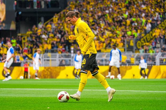 Marcel Sabitzer (Borussia Dortmund, 20), Deutschland: Fussball, Bundesliga, Saison 2026 27, 1. Spieltag, 29.08.2026, Borussia Dortmund vs Hamburger SV, Signal-Iduna-Park (Dortmund, Nordrhein-Westfalen) *** Marcel Sabitzer, Borussia Dortmund, 20, German soccer, Bundesliga, 2026–27 season, Matchday 1, August 29, 2026, Borussia Dortmund vs. Hamburger SV, Signal Iduna Park, Dortmund, North Rhine-Westphalia Copyright: xLeonxFrickx