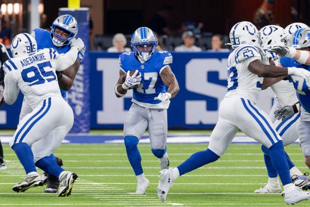 August 29, 2026, Indianapolis, Indiana, U.S: Detroit Lions running back Treyveon Williams (47) carries the ball during the preseason game between the Detroit Lions and the Indianapolis Colts at Lucas Oil Stadium, Indianapolis, Indiana. Indianapolis U.S - ZUMAs304 20260829_zaf_s304_046 Copyright: xScottxStuartx