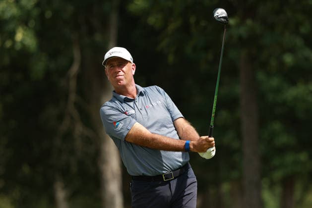 The Ally Challenge GRAND BLANC,MICHIGAN-AUGUST 29: Stewart Cink of the United States plays his tee shot on the 9th hole during the second round of The Ally Challenge presented by McLaren at Warwick Hills Golf & Country Club, Grand Blanc, MI, USA Saturday, August 29, 2026. Grand Blanc Michigan United States  Copyright: xJorgexLemusx originalFilename:lemus-theallyc260829_npbHD.jpg